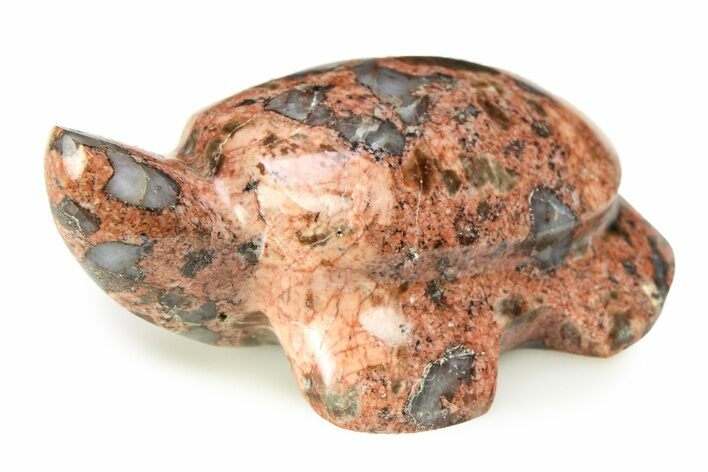 Carved Red Flower Granite Turtle - Arizona #308543